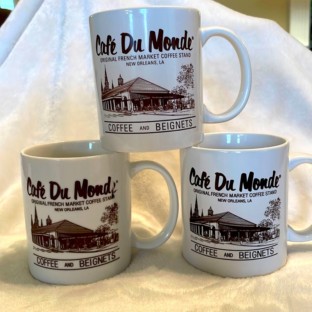 Set of 3 Cafe Du Monde coffee mugs